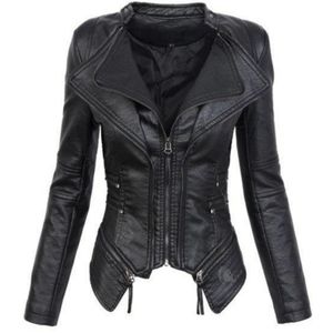 New faux leather goth zipper motorcycle jacket sm